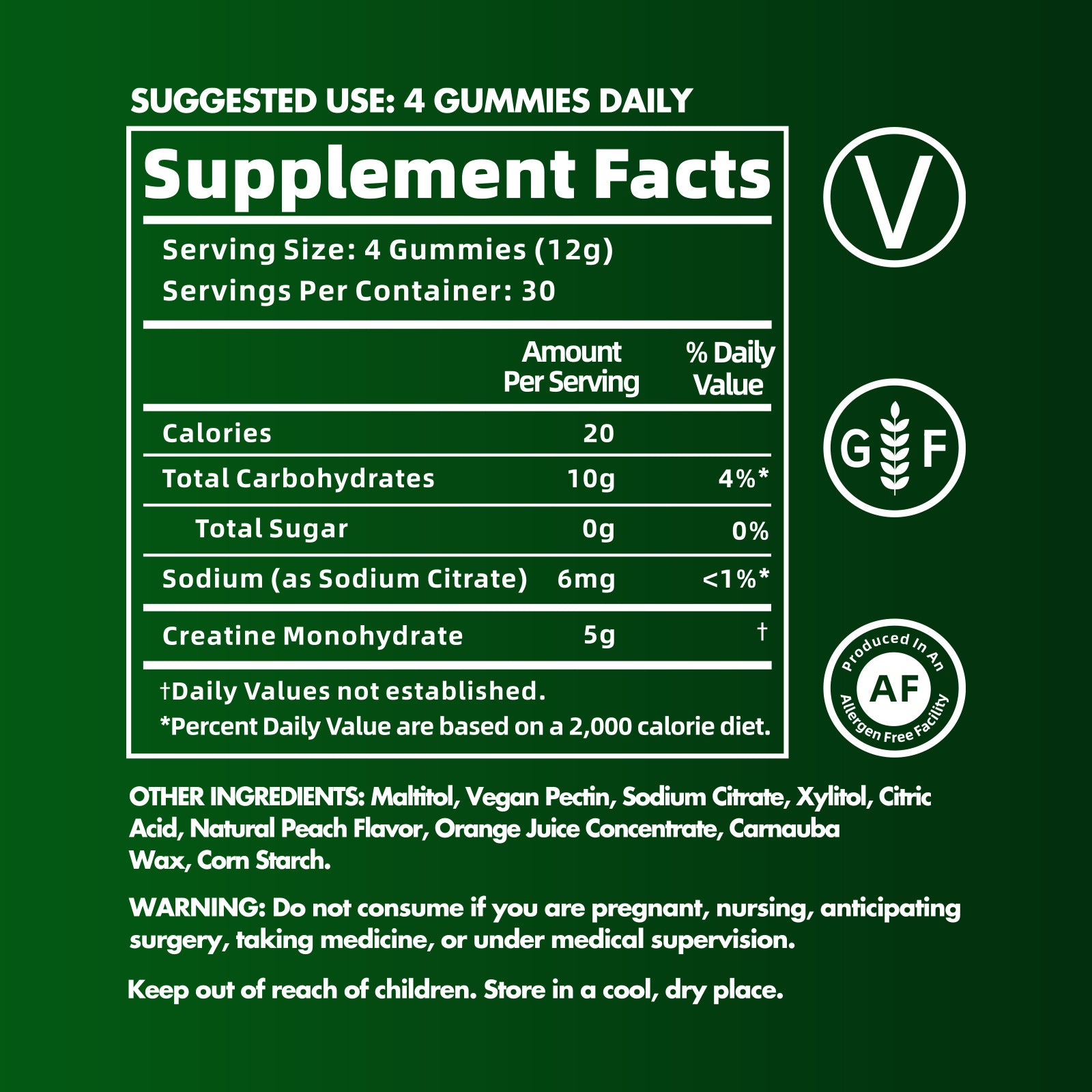 Kreatin Gummis 5000mg - Persika