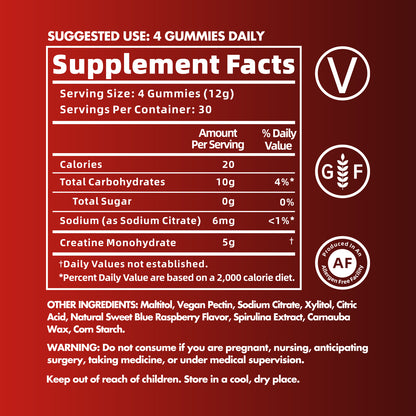 Kreatin Gummis 5000mg - Hallon